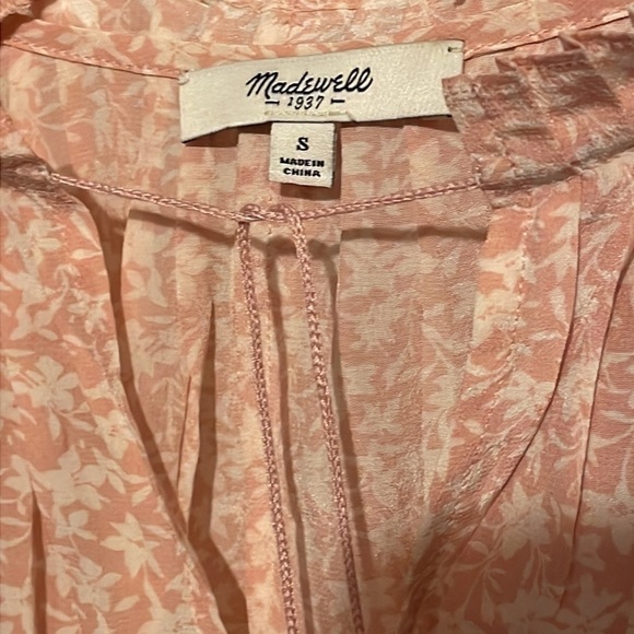 Madewell Light Pink Silk Short‎ Sleeve Sleeveless Top - Picture 4 of 8